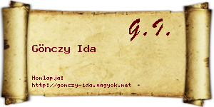 Gönczy Ida névjegykártya