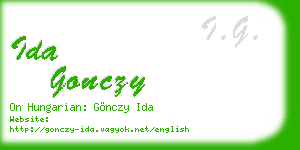 ida gonczy business card