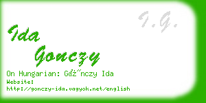 ida gonczy business card
